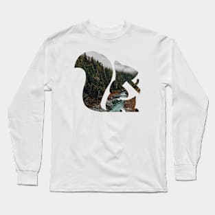 Squirrel and Landscape Long Sleeve T-Shirt